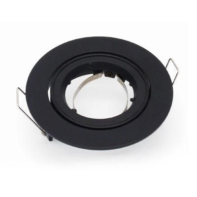 Black Round Tilt Halogen LED Spot Light Fixture Frame Holder Aluminum (LT1300)