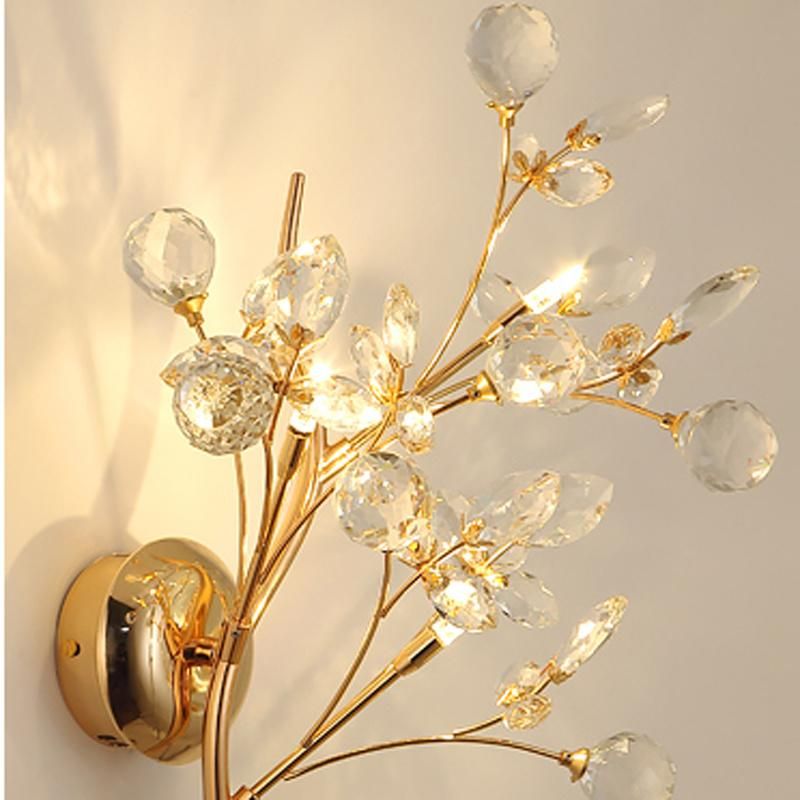 TV Background Wall Living Room Bedroom Bedside Light Crystal Wall Lamp Mirror Headlamp