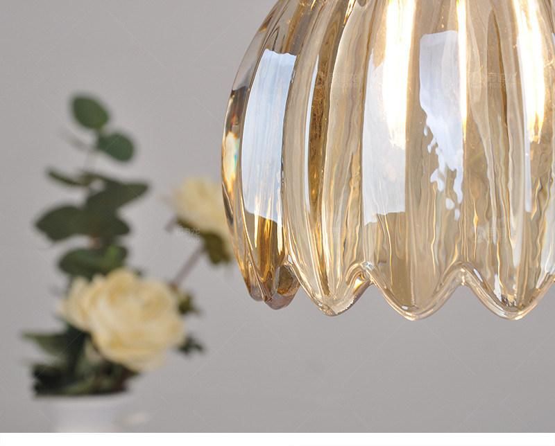 Modern Glass Pendant Light Clear Flower Pendant Lamp Living Dining Room Hanging Lamp (WH-GP-99)