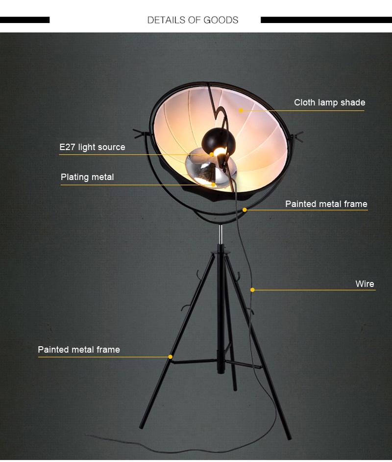 Nordic Minimalist Creative Semicircular Metal Lampshade Photography Satellite Decoration Floor Lamp E27 (WH-MFL-107)