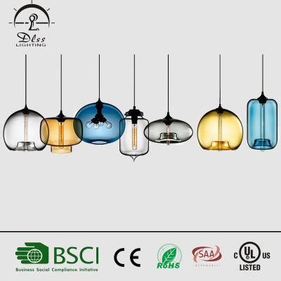 Vintage Colour Creative Personality Glass Hanging Lamp for Restaurant Decoration