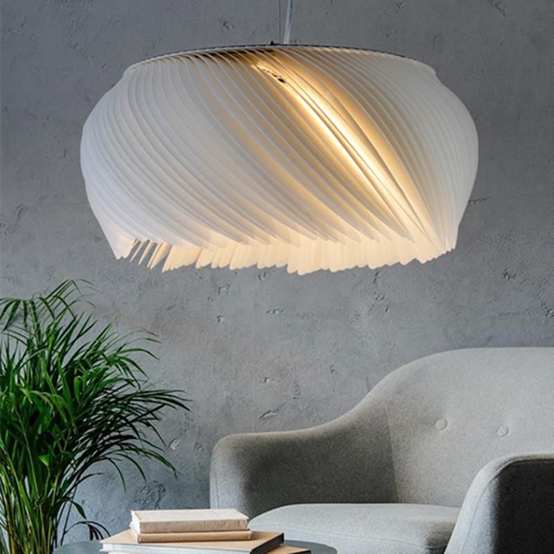 Nordic Minimalist Pendant Light Creative Living Room Art Lorens Modern Wavy Parchment Pendant Light (WH-AP-303)