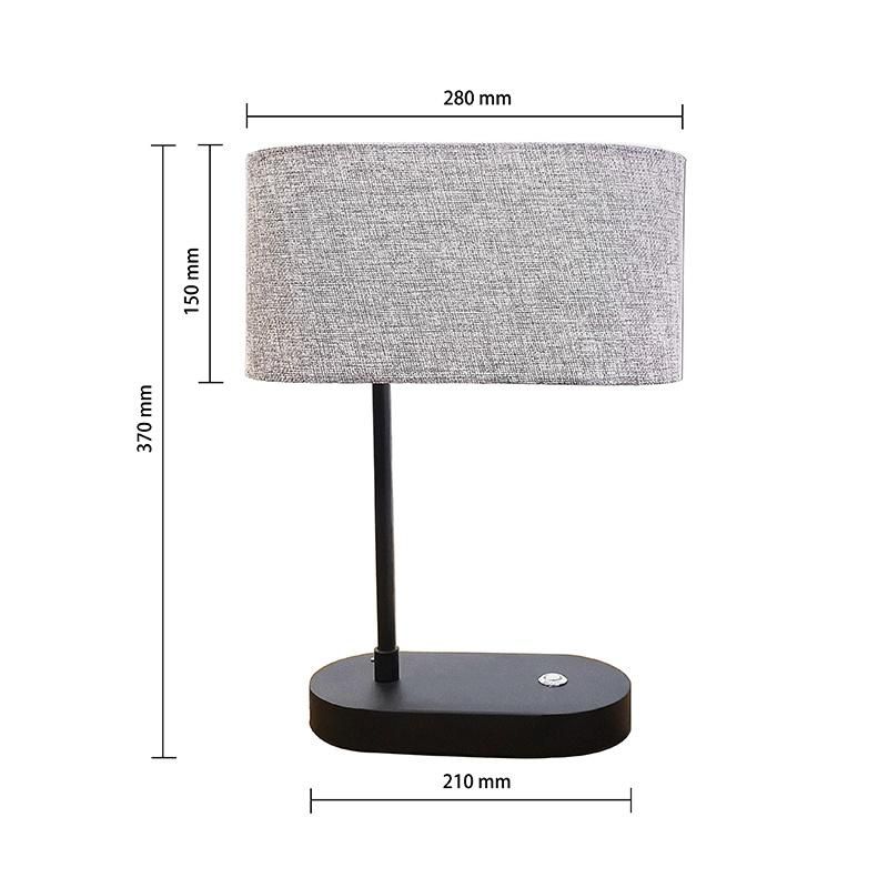 Modern Bedside Fabric Table Lamp Dimmable with Touch Switch
