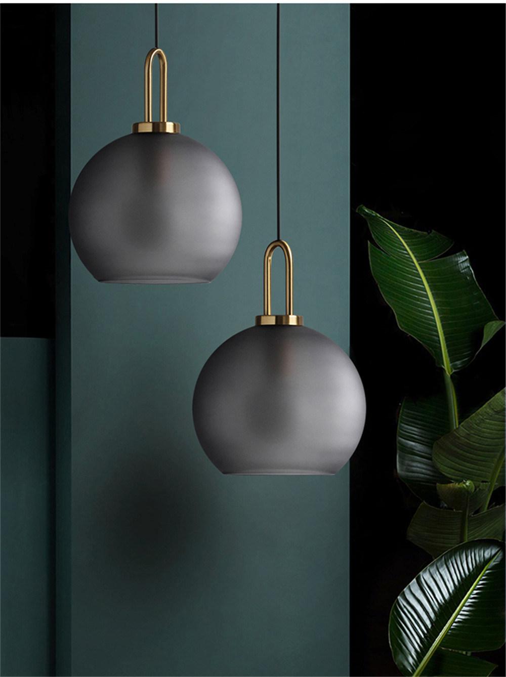 American Retro Decor Glass Pendant Lights Industrial Loft Bedroom Kitchen Hanging Lighting Art Smoke Glass Suspension Lights