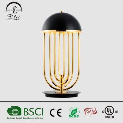 Modern Elegant Black Gold Table Lamp Project Hotel Desk Light