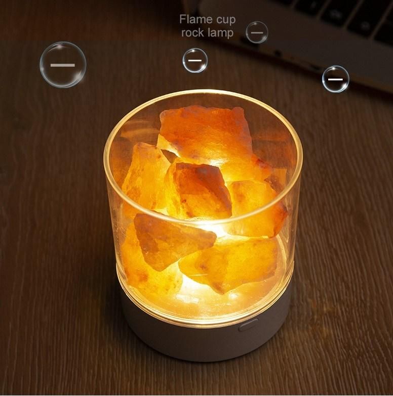 Creative USB Charging Himalayan Crystal Salt Lamp Negative Ion Air Purifying Bedside Lamp LED Nightlight