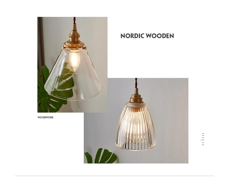 Nordic Glass Light Luxury Chandelier All Copper Bedside Dining Room Living Room Lamp