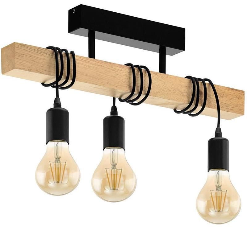 LED Indoor Simple Retro Industrial Style Solid Wood Dining Room Lamp Chandelier