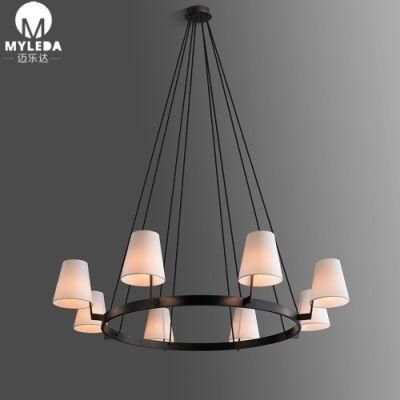 Indoor Modern Bedroom Decor Fabric Lampshade Decoration Pendant Lamp