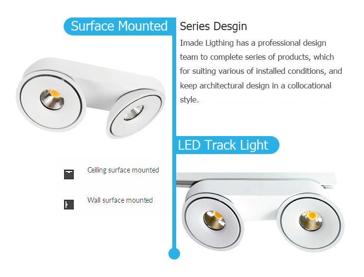 Four Heads Commercial Square Shape Office Hotel Home COB 60W Surface Mounted LED Spotlight
