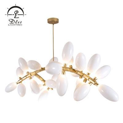 Egg Glass Gold Arch Chandelier