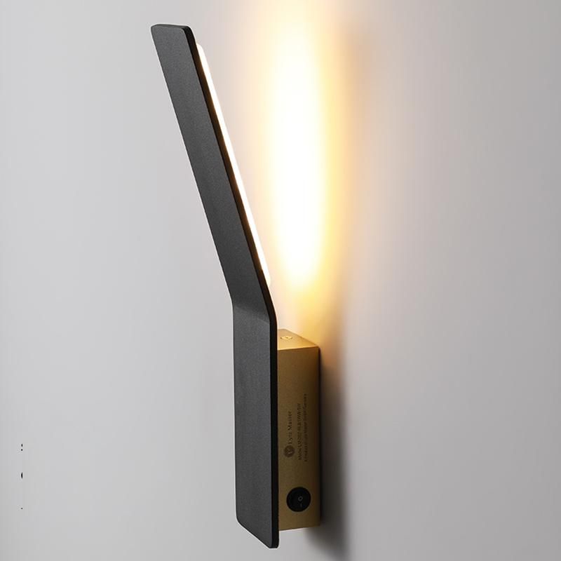 Minimalism Pure Color Black Concise Wall Lamp Living Room Lamp Bedside Lamp