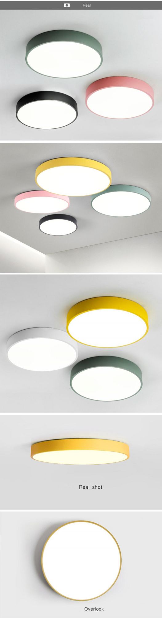 Living Room Bedroom Kids Room Macaroon Round Surface Ultra Thin LED Ceiling Light (WH-MA-01)