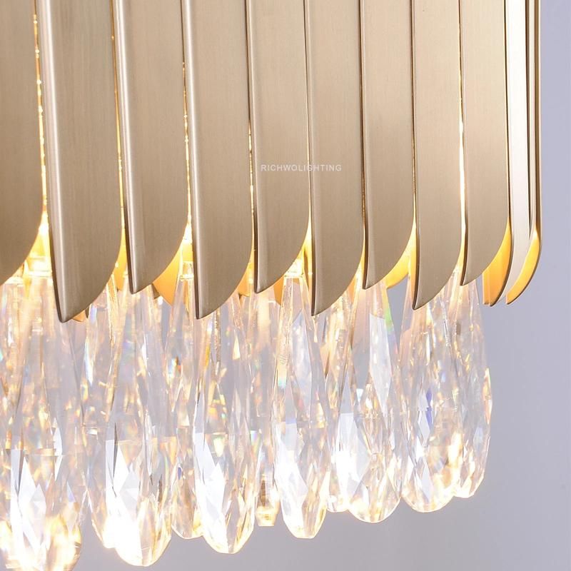 Hanging Bright Light Crystal Chandeliers LED Pendant Lighting for Hotel