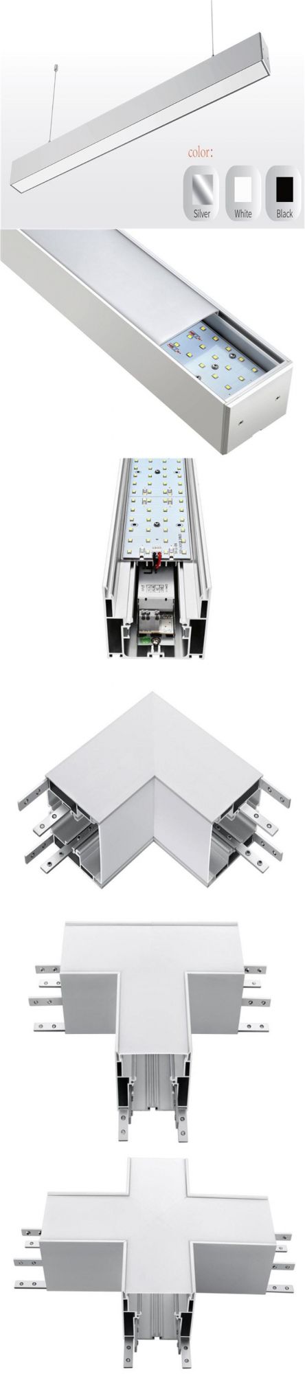 6000K Suspended Linkable LED Linear Light for Office/Shoppingmall Project