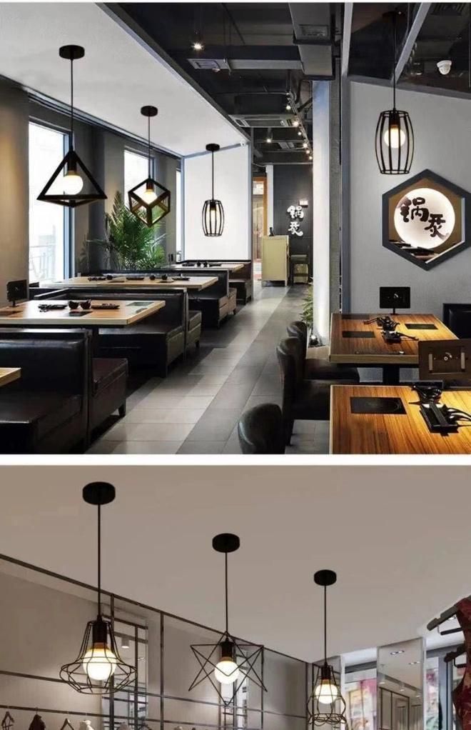 Wrought Iron Simple Modern Pendant Lamp and Dining Room Light Cafe Lamp