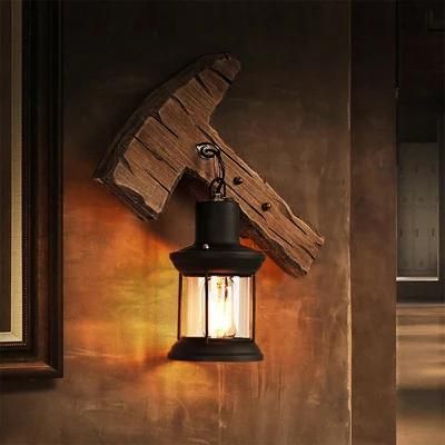 Restaurant Bar Cafe Light Creative Industrial Vintage Wood Wall Lamp (WH-VR-53)