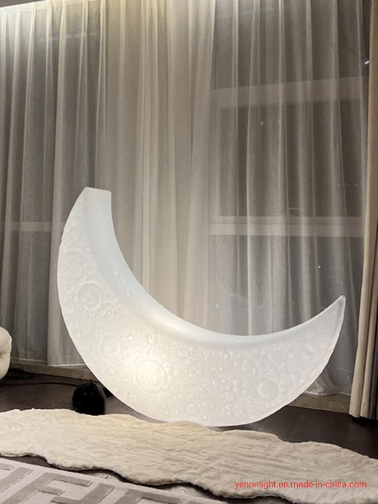 New Poly Moon Resin Floor Lamp Modern Decorative LED Light