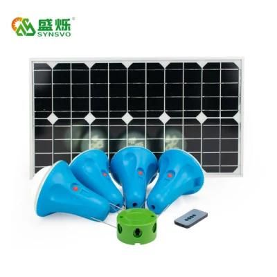Solar Lights Torch Lights Solar LED Lamp 20W 25W Solar Panel System Home Solar Power System Lights with Four Bulb Portable Mini Remote Control