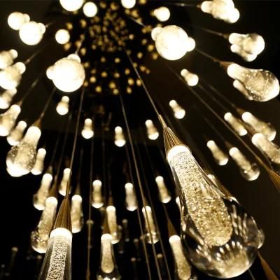 Engineering Customization Raindrop Show Room Hotel Lobby Staircase Modern Luxury LED Chandelier Light