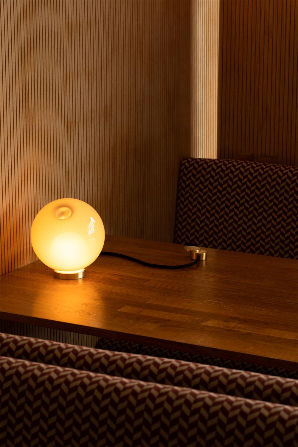2022 Amber Wooden Base LED Home Goods for Living Room Restaurant Decorative Desk Lamp Glass Table Lamp