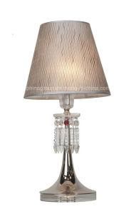 Phine Pd-1979lm-01 Metal Desk Lamp with Crystal Decoration and Fabric Shade