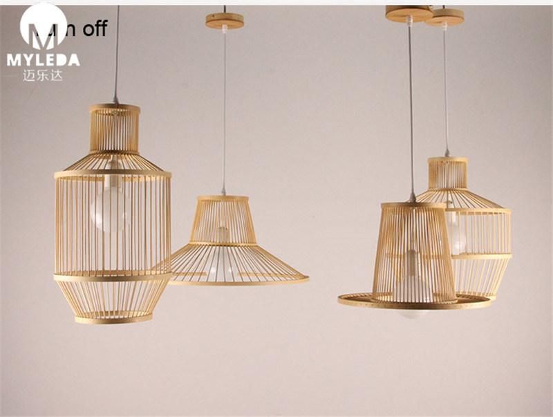 Restaruant Chinese Design Rattan Bamboo Garden Pendant Lights
