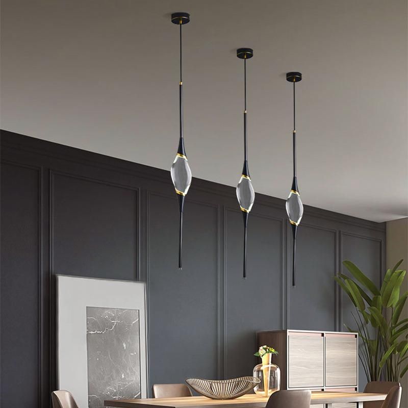 Nordic Crystal Pendant Lights Black / Golden Plated Rod Light with Shiny Suspension Lamp LED Pendant Lamp (WH-AP-181)
