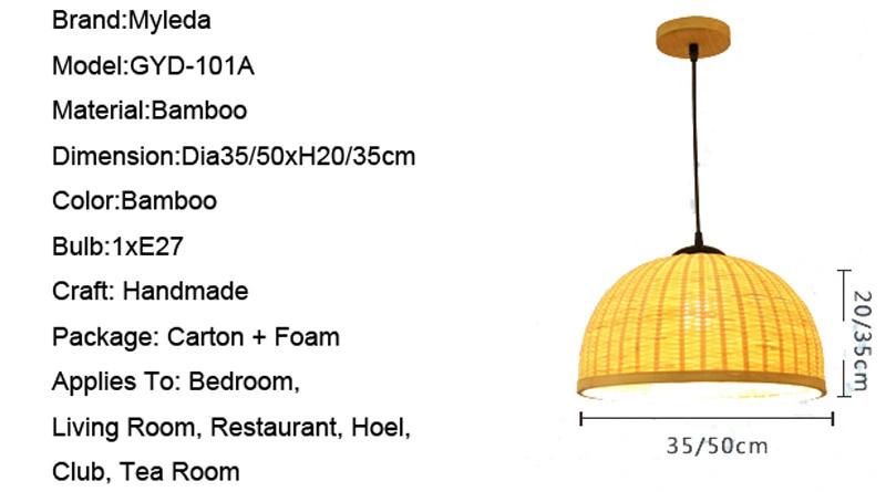 Modern Bamboo Hanging Hotel Decorative Indoor Chandelier