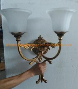 Antique metal wall lamp with glass shade (WHW-1225Z)