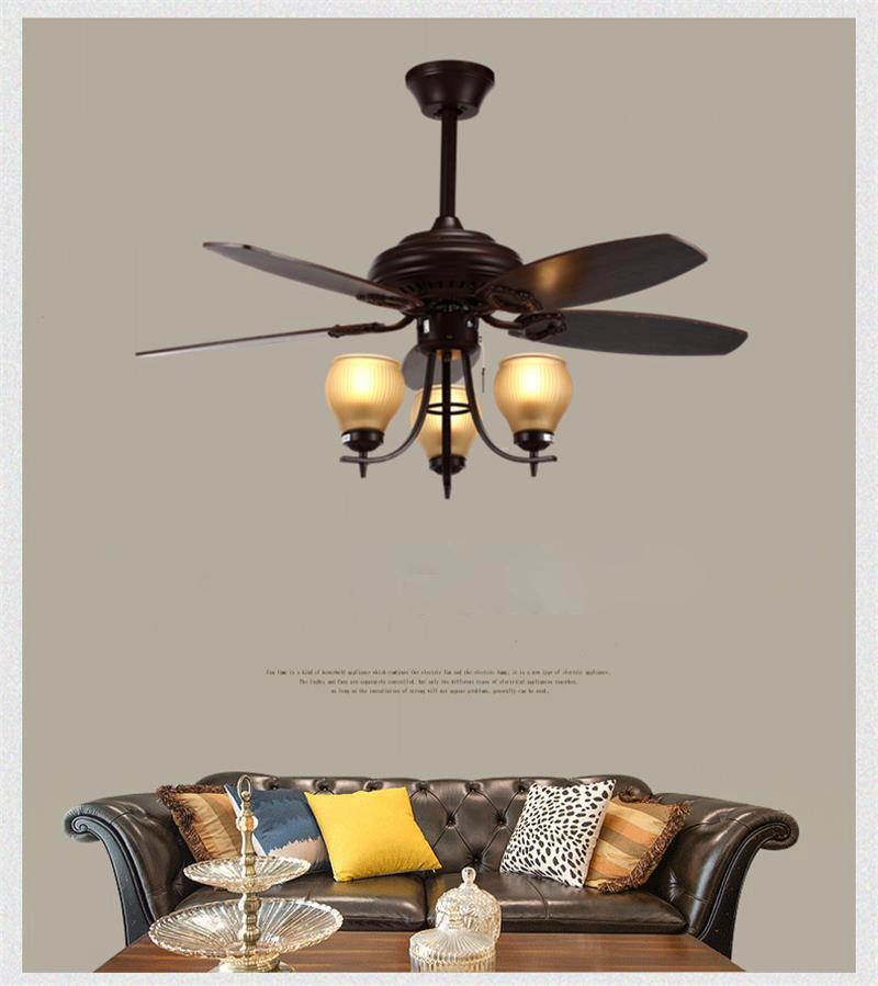 American Traditional Style Interior Decorative Lights Bedroom LED Ceiling Fan