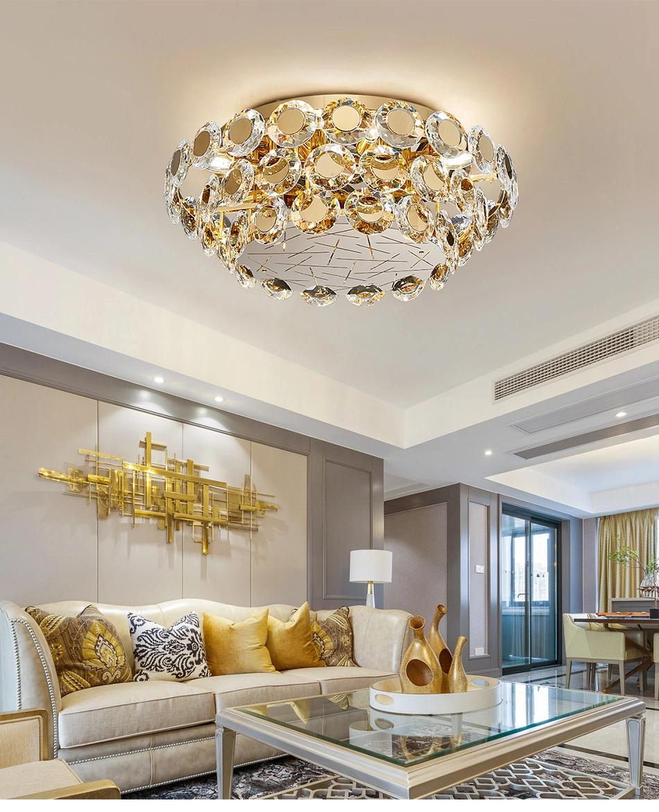 Modern LED Crystal Chandelier Luxury Gold Lustres Round Chandelier Crystal Lighting (WH-CA-73)
