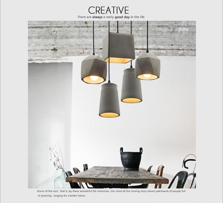 American Design Pendant Light Decorative Ulla Scandinavian Concrete Geometric Pendant Light (WH-AP-310)