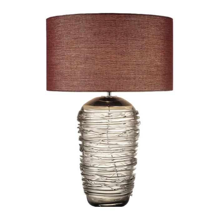 Modern Hotel Lobby Colored Crystal Glazed Glass Table Light with Fabric Shade