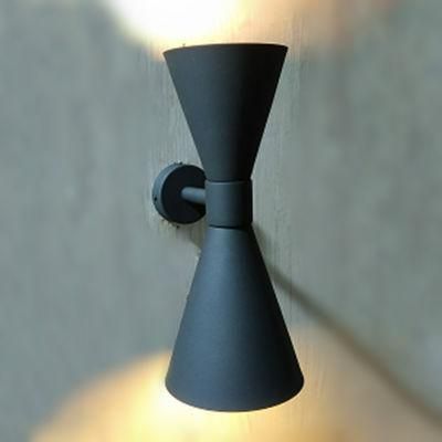 Made of Iron in Black Gray Sand Surface Finish Wall Lamp.