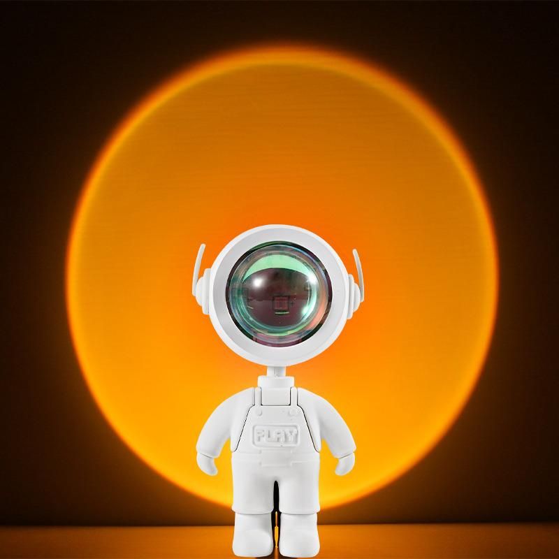 Rechargeable Atmosphere Romantic Modern Cute Robot Rainbow Sunset Projector Night Light Sunset Table Lamp