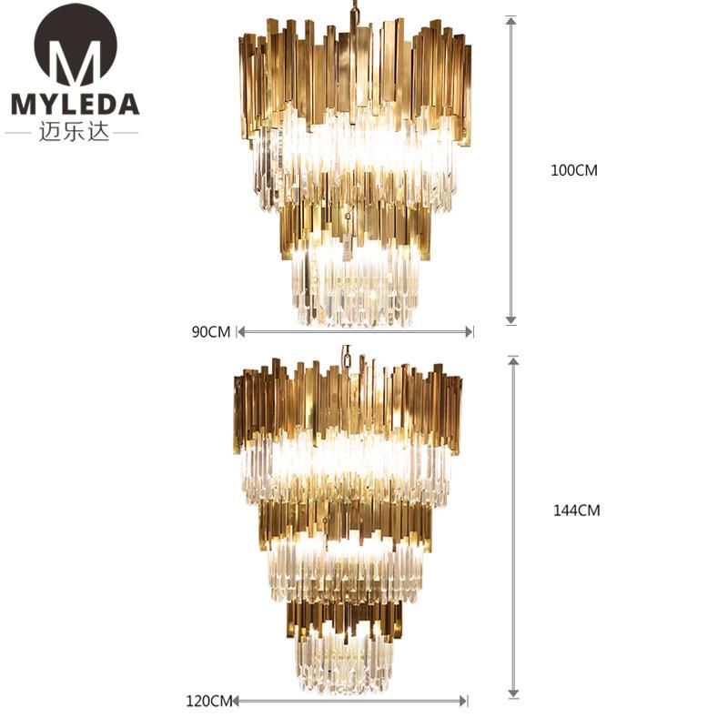 Hotel Project Decorative Modern LED Crystal Chandelier Light