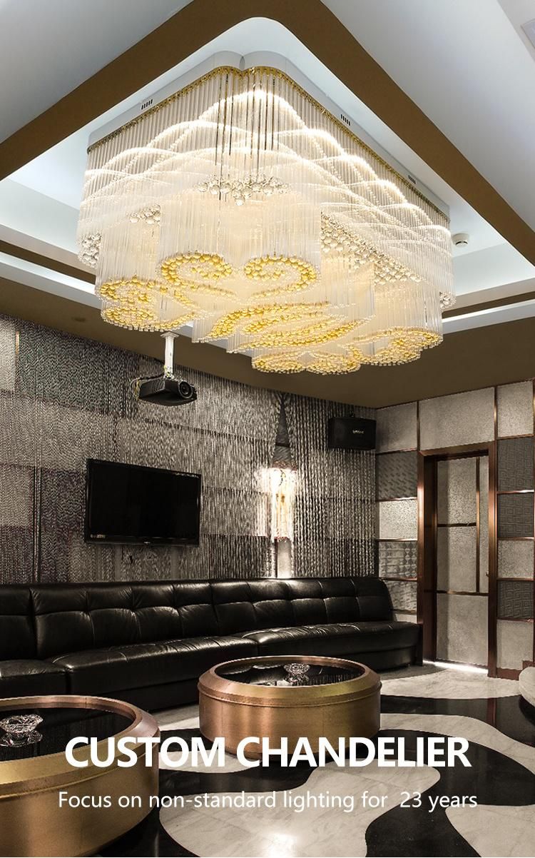 Factory Direct Sale Villa Hotel Commercial Gold Large Luxury Custom Engineering LED Ceiling Chandelier