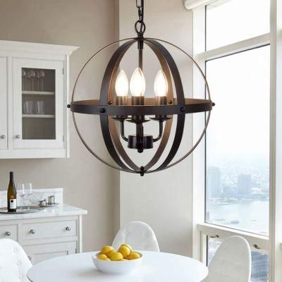 Spherical Chandelier Chain Light Indoor Creative Metal Round Hanging Lamp Retro Vintage Chandelier (WH-VP-62)