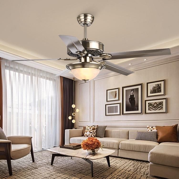 Europe Style 52 Inch DC Motor Ceiling Fan Home Decorative Ceiling Fan with LED Light