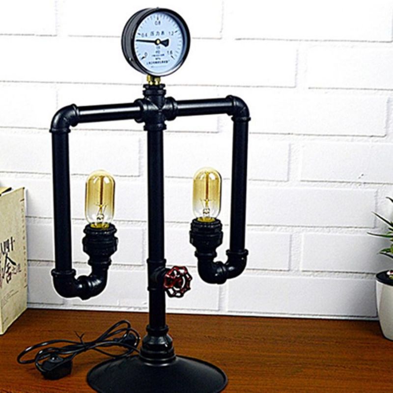 Industrial Loft Table Light Iron Water Pipe Table Lamp Robot Decoration Steam Edison Table Lamp (WH-VTB-30)