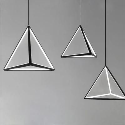 Modern Geometric Lines Triangle Pendant Lights Creative Personality Living Room Pendant Lamp Restaurant Dining Room Hanging Lamp