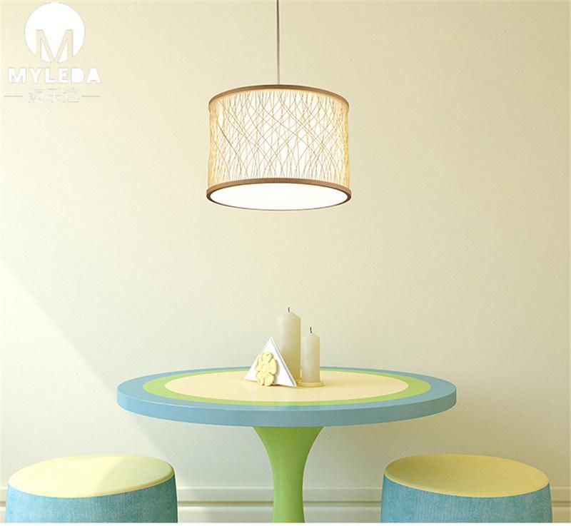 Retro Hotel Corridor Classic Wooden Cloth Cover Chandelier of Home