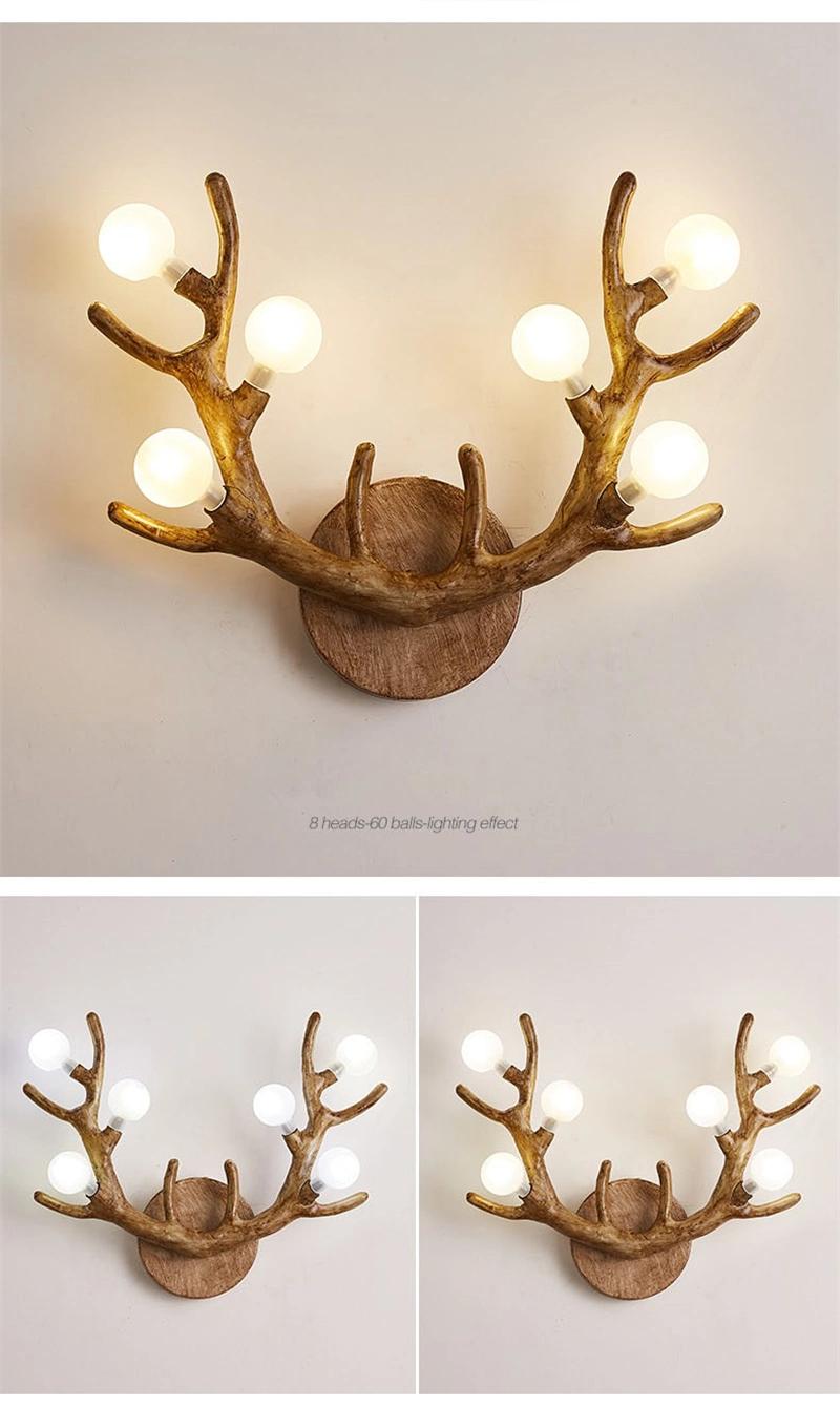 Antler Wall Lamp Northern European Living Room TV Background Wall Bedside Personality Creative Antler Wall Lamp Branch Lamp