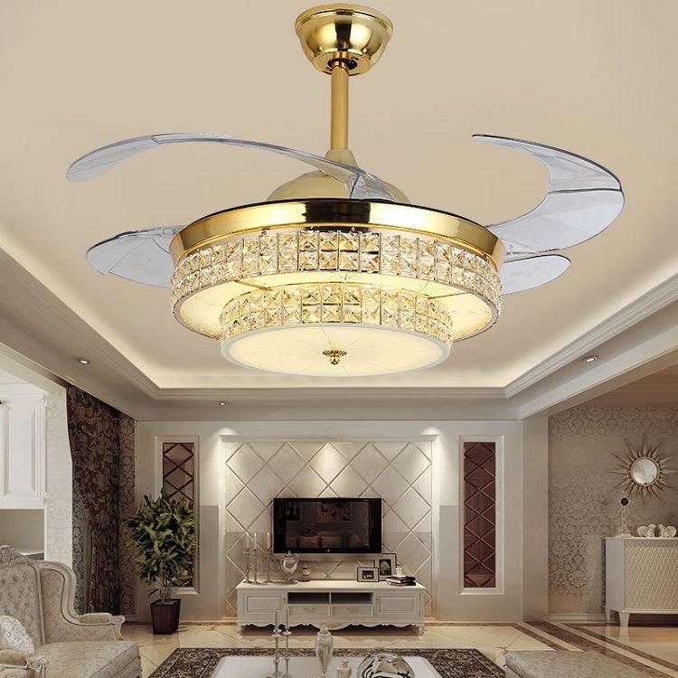 Fan Flying Lighting Invisible Fancy LED Ceiling Fan with Light and Remote AC Fan Ceiling Fan