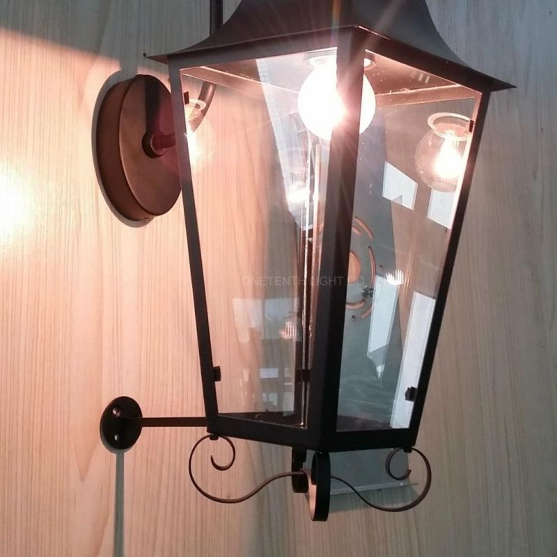 Classical and Decorative Antique Copper Lantern Hurricane Lamp Wall Sconces for Restaurant