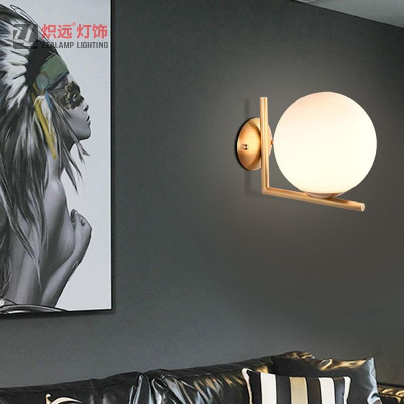 Glass Indoor Light Bedside Wall Lamp for Living Room (ZLB623W)