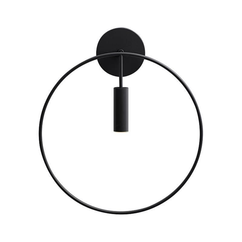 Nordic Simple Black Wall Lamp Creative Protection Restaurant Circle Wall Sconce (WH-OR-208)