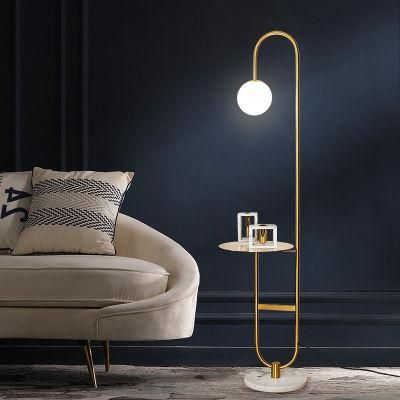 Modern Floor Lamp LED Standing Lamp with Round Table Glass Ball Art Deco Living Room Reading Lights (WH-MFL-89)