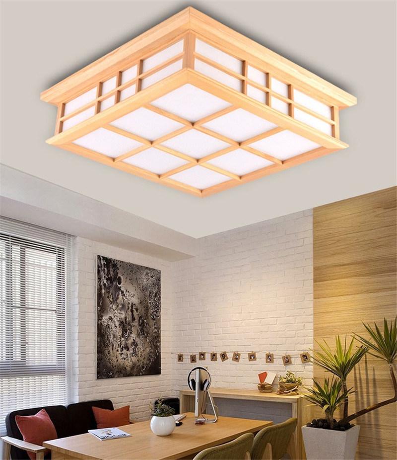 Ceiling Lights Japanese Style Tatami Lamp LED Wooden Ceiling Lighting Dining Room Bedroom Lamp (WH-WA-31)